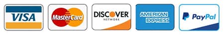 Payment options: Visa, Mastercard, American Express, Discover
